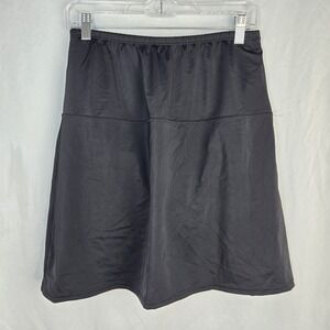 Swimsuits For All High Waisted Swim Skirt 16 Black Built In Tummy Control Brief
